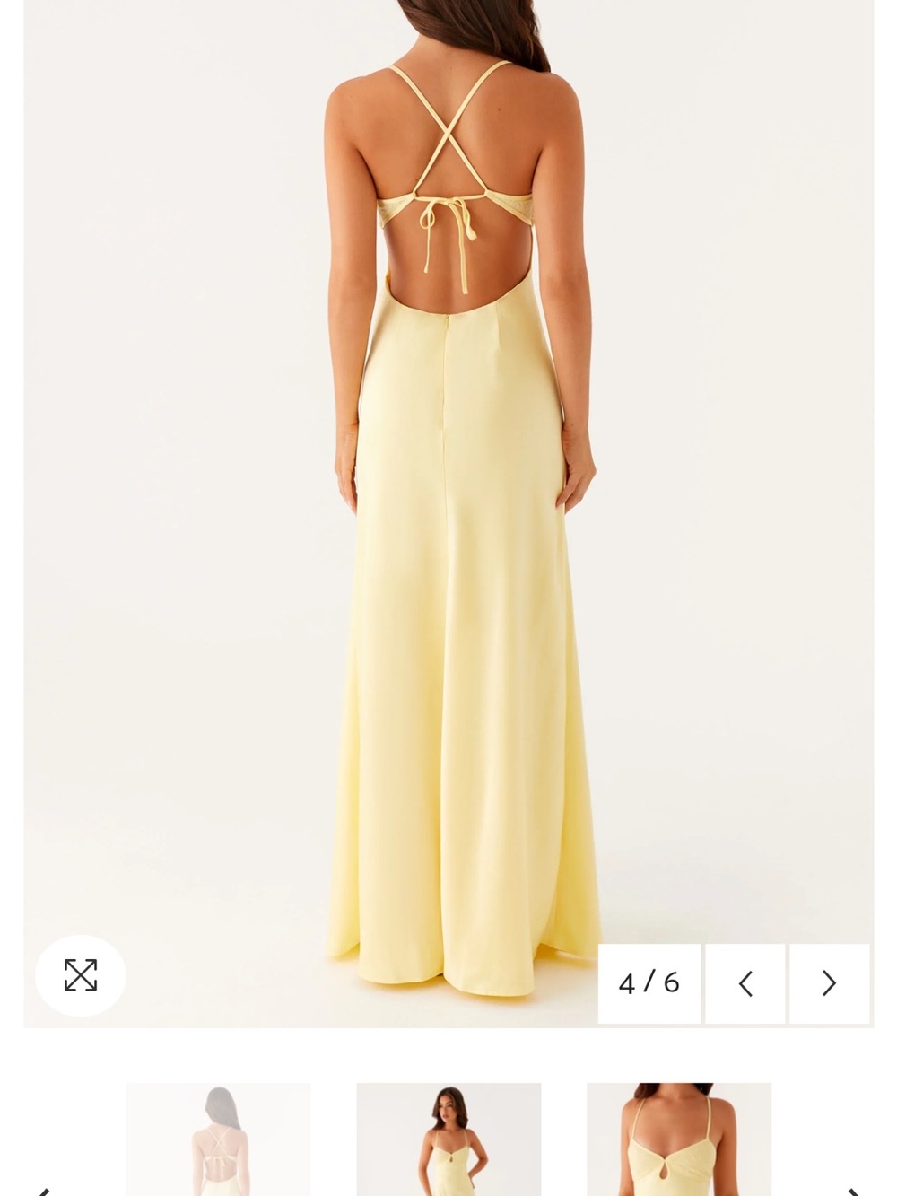 Peppermayo Yellow Lace-Trim Slip Maxi Dress - Picture 4 of 4